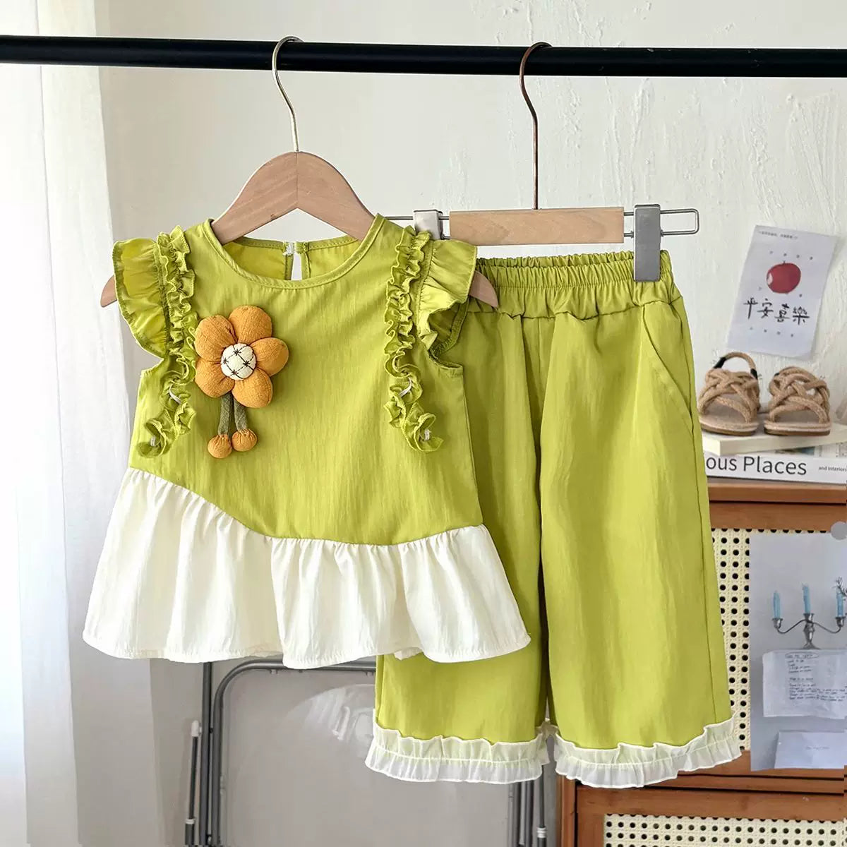 2026年新作女の子セットアップ立体フラワー子供服夏服お洒落可愛い洋風