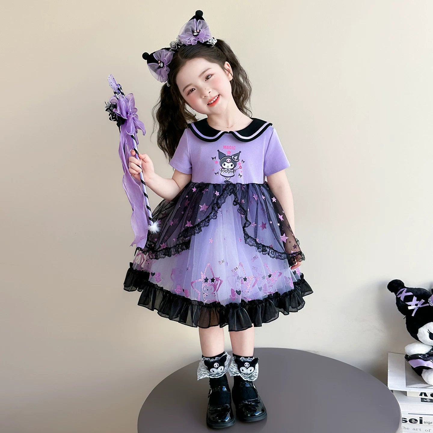 kuromi dress for birthday Trendy on SNS! Kuromi-style kids, summer dress, princess tulle, girls' clothing, gift, trending, reward, J-fashion subculture, Y2K, Sanrio-style, party, recital – Nyankira Light-Blue Solid Fit and maxi party dresses for women Size:L TALL