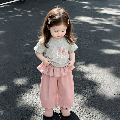 上品ガーリーハローキティ猫ちゃんレース子供服セット