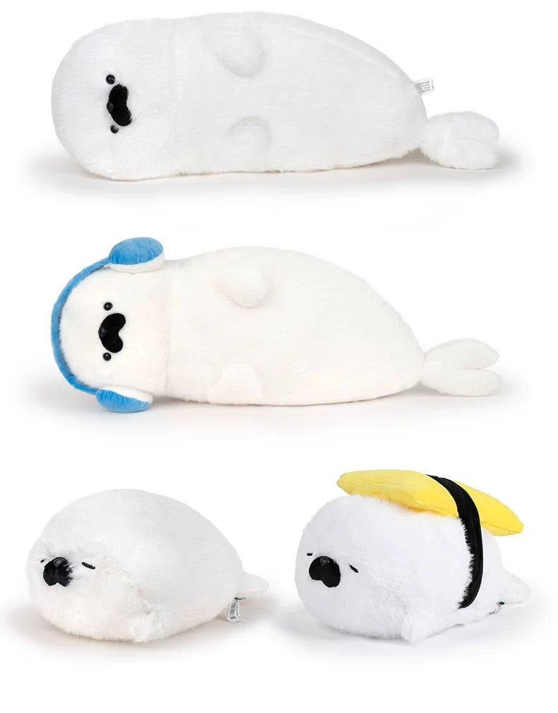 【至福の抱き心地】もっちりアザラシ抱き枕｜癒やしの特大海獺ぬいぐるみ