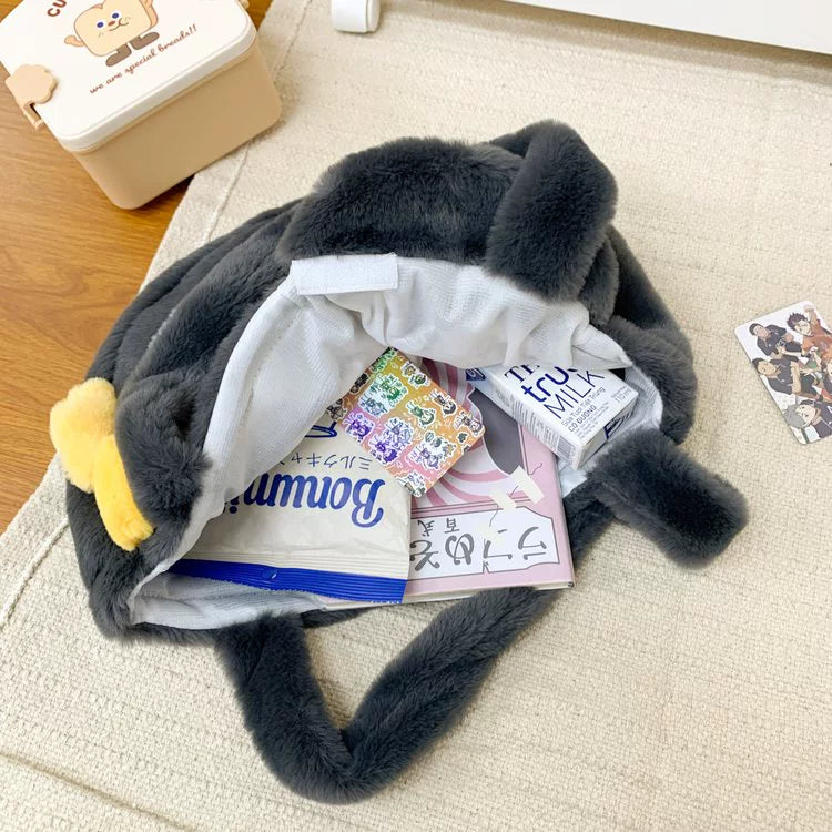 ぬいぐるみペンギンバッグ｜寝袋風デザインのトートバッグ