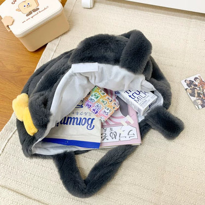 ぬいぐるみペンギンバッグ｜寝袋風デザインのトートバッグ