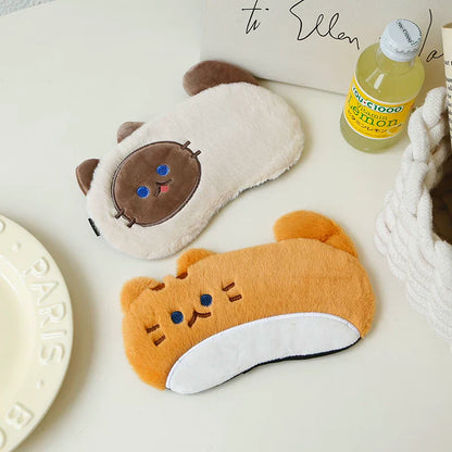 かわいいネコアイマスク快眠遮光温冷疲労回復昼寝