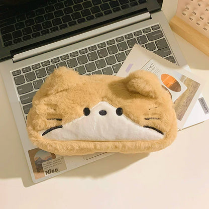 インスタ映えメガネネコぬいぐるみペンケース大容量学生デスク収納ポーチギフト