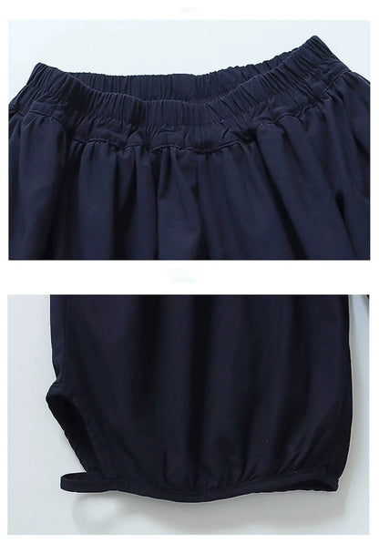 お洒落な女児半袖Tシャツ七分丈セットアップ