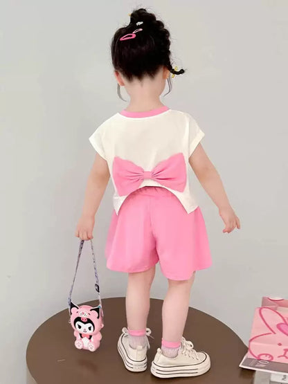 女の子用セット ライトアップクロミウェア点灯キッズ女の子半袖ショートパンツ2点セット