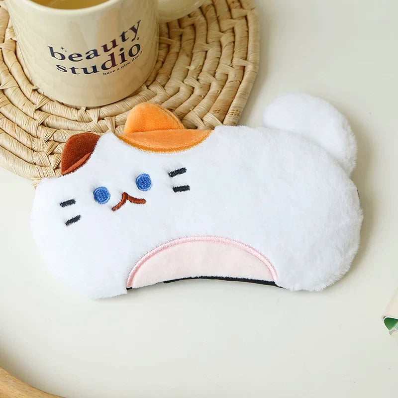 かわいいネコアイマスク快眠遮光温冷疲労回復昼寝