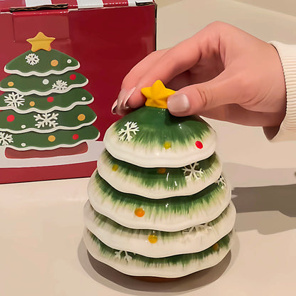 クリスマステーブルデコレーションツリー型陶器ディッシュセット食卓雰囲気作りギフト