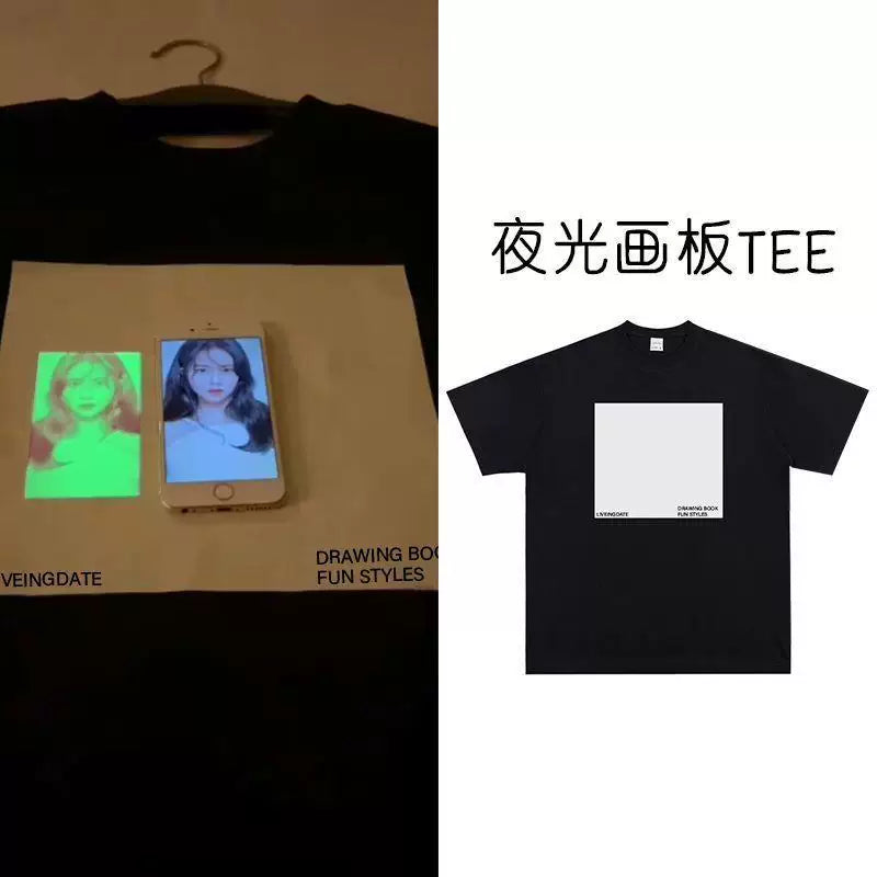 面白蓄光お絵描きTシャツ半袖綿面白