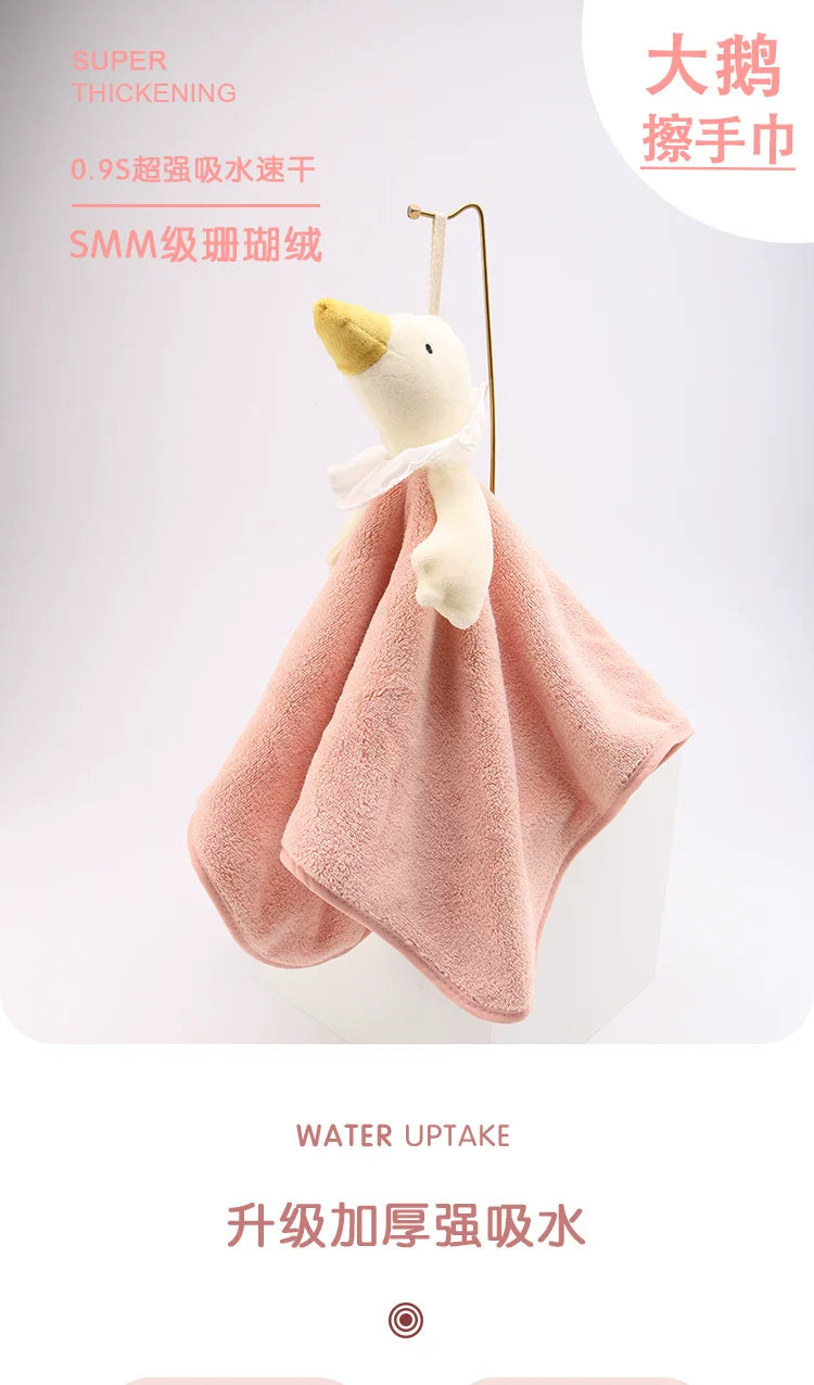 アヒル形超吸水ハンドタオル吊り下げ式珊瑚フリース