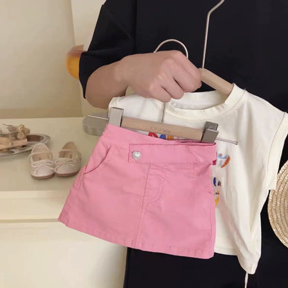 韓国風おしゃれドット柄キッズ夏用セットアップ