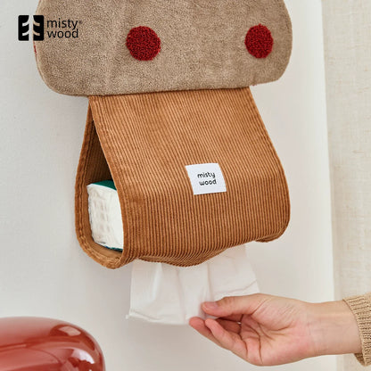 霧深き森森ガール系キノコティッシュケース可愛い壁掛け式リビングインテリア