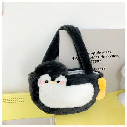 ぬいぐるみペンギンバッグ｜寝袋風デザインのトートバッグ