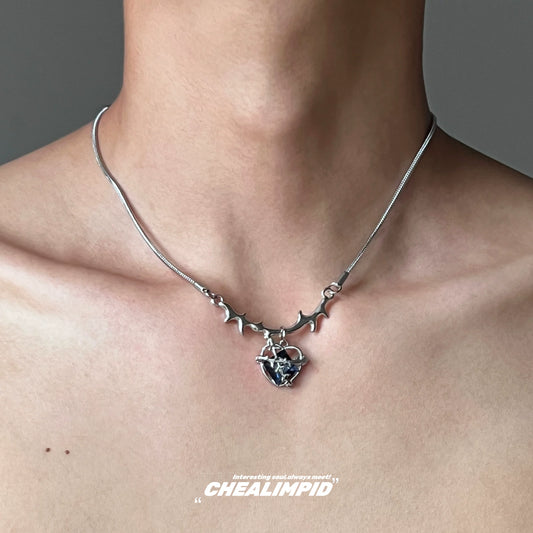 サファイア茨の棘ネックレス