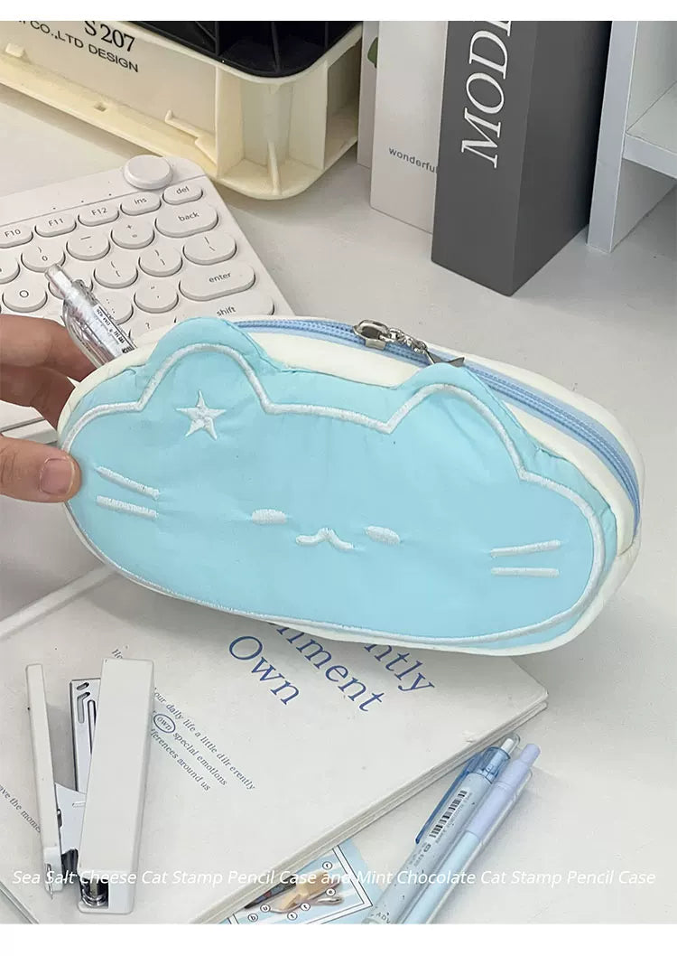 ほしねこデザイン大容量ペンケースかわいい学生文具収納ギフトにも最適