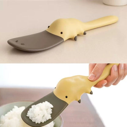 カモノハシ型ノンスティックしゃもじ自立式耐熱かわいいデザイン調理便利グッズキッチンギフト