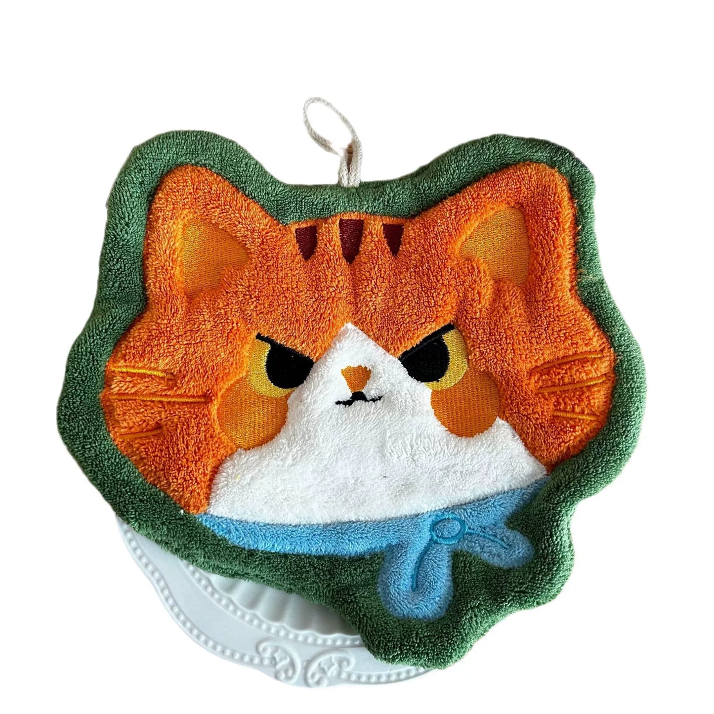 超吸水猫型ハンドタオル厚手可愛いキッチン洗面所ギフト自分へのご褒美