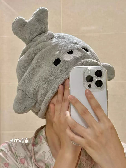 アザラシ小団子の吸水ドライキャップ