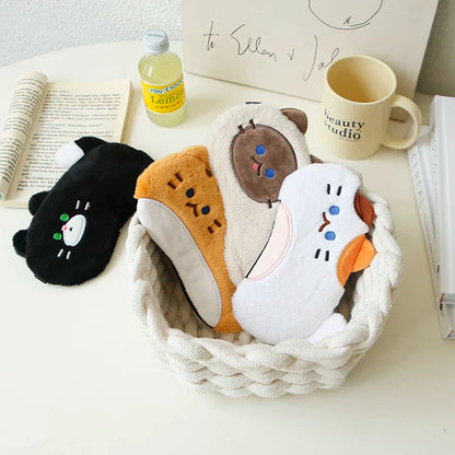 かわいいネコアイマスク快眠遮光温冷疲労回復昼寝