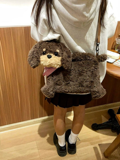 ソーセージ犬ぬいぐるみバッグ｜大容量ショルダー