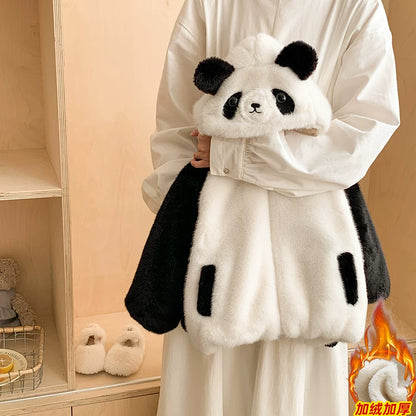 なりきりパンダもこもこ裏起毛の極暖ベビーコート