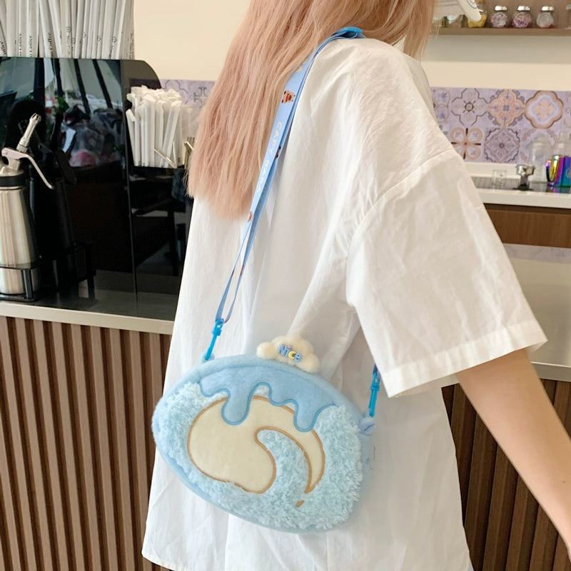 Roll cake style plush shoulder bag | A perfect gift for girls with a sweet tooth 