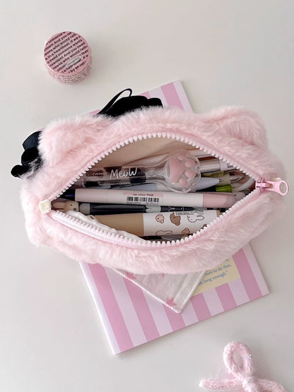 夢心地もこもこアニマルペンケース大容量収納コスメポーチ自分ご褒美ギフト