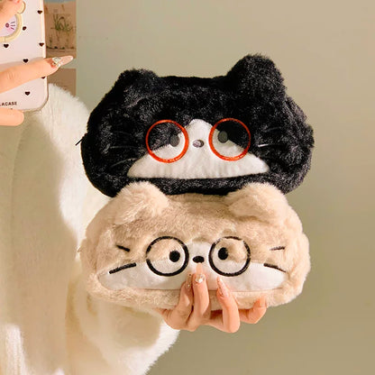 インスタ映えメガネネコぬいぐるみペンケース大容量学生デスク収納ポーチギフト