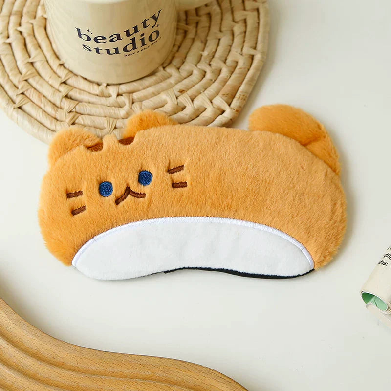 かわいいネコアイマスク快眠遮光温冷疲労回復昼寝