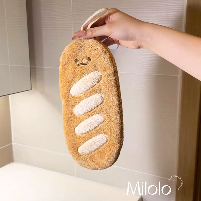 力パン型ハンドタオルキッチン洗面所用かわいいインテリアギフト自分へのご褒美