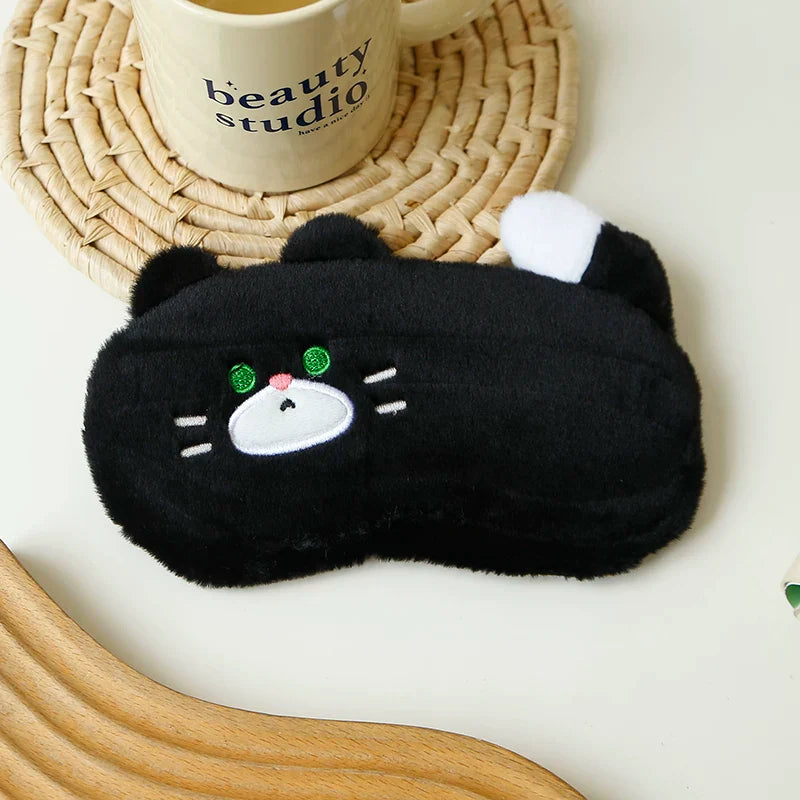 かわいいネコアイマスク快眠遮光温冷疲労回復昼寝