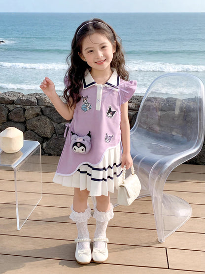 クロミちゃん風ポロ襟ワンピース子供服