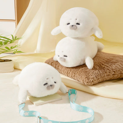 高品質ふわふわアザラシぬいぐるみショルダーバッグ