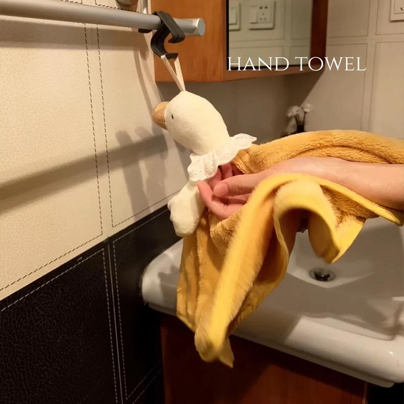 アヒル形超吸水ハンドタオル吊り下げ式珊瑚フリース