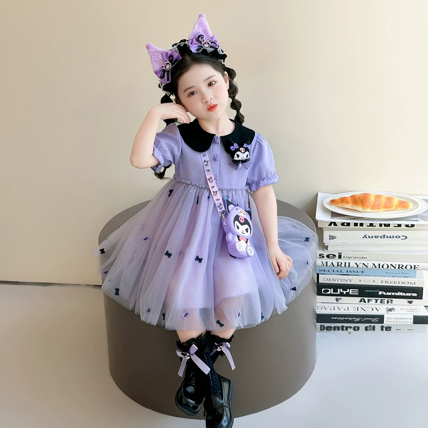 【お姫様】クロミ風ふんわりチュール子供用ワンピース誕生日ドレス