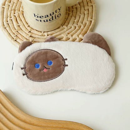 かわいいネコアイマスク快眠遮光温冷疲労回復昼寝