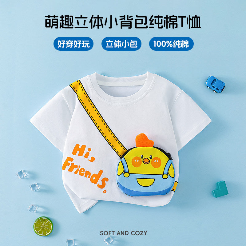 Kids Boys' T-Shirt Short Sleeve 100% Cotton 3D Car Design Summer Baby Clothes