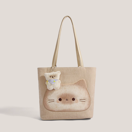 猫好き必見かわいいトーストキャットねこトート猫グッズ＆リュック｜通勤にも使える大容量カートゥーンバッグ