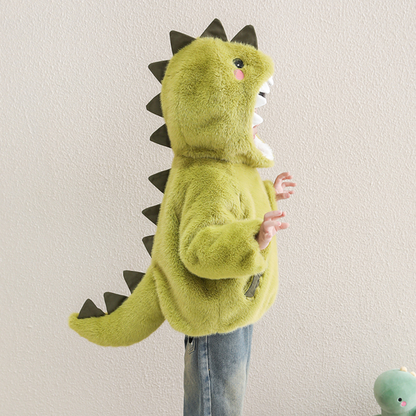 【SNS映え最強】親子ペア高級仕立てふわふわ極厚恐竜アウター