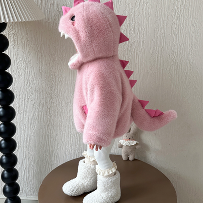 【SNS映え最強】親子ペア高級仕立てふわふわ極厚恐竜アウター