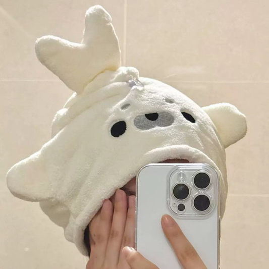 アザラシ小団子の吸水ドライキャップ