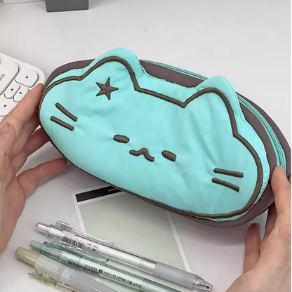 ほしねこデザイン大容量ペンケースかわいい学生文具収納ギフトにも最適