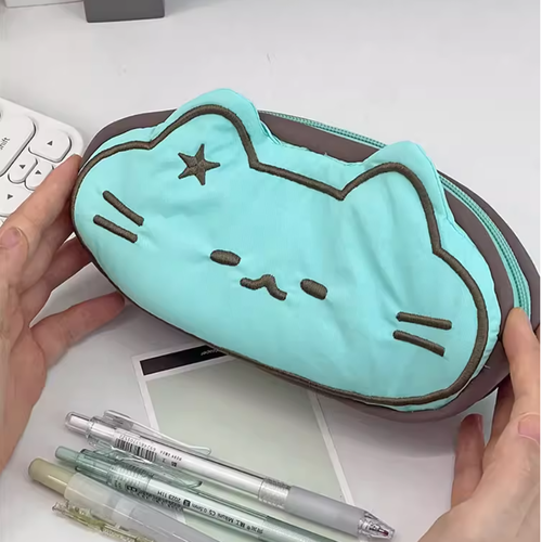 ほしねこデザイン大容量ペンケースかわいい学生文具収納ギフトにも最適