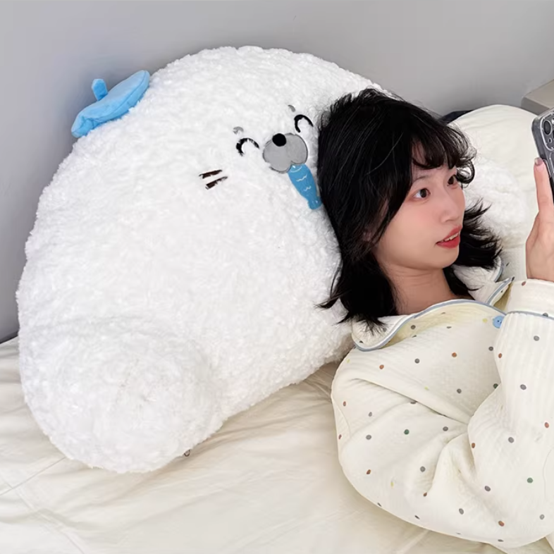 オリジナルかわいいアザラシ抱き枕ベッドソファ用大型背もたれ腰サポートクッション