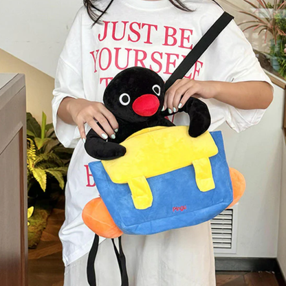 【一緒にお出かけ】ピングーのぬいぐるみトラベルリュック