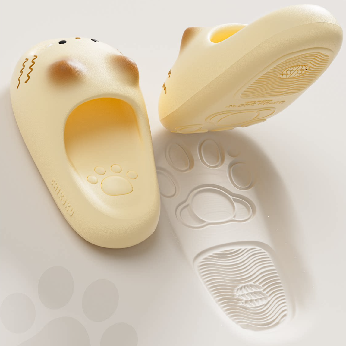 歩くたびに可愛い！ぷにぷに肉球の厚底サンダル・スリッパ