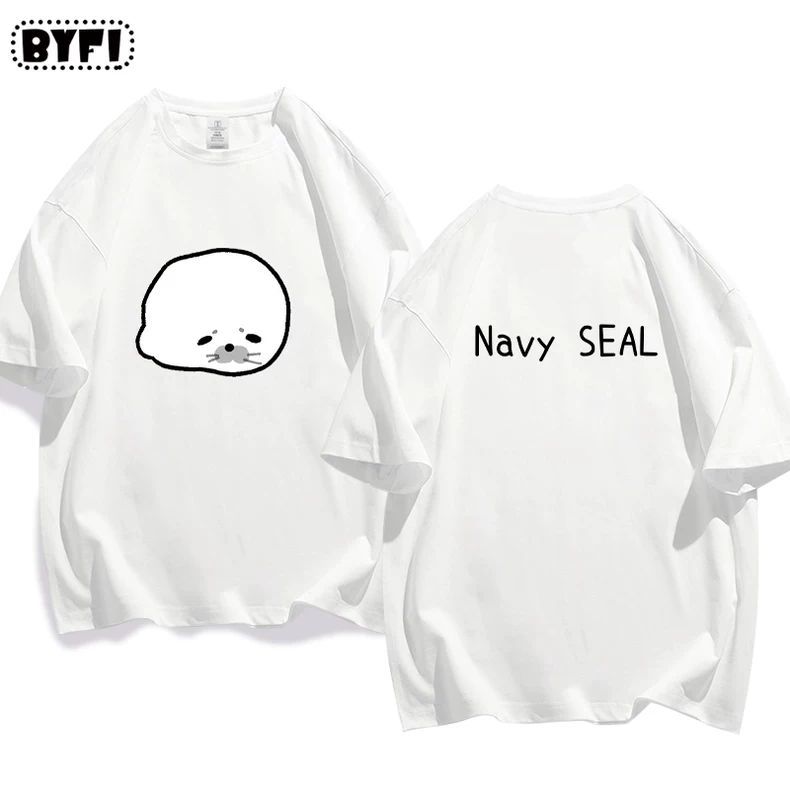 SNSで話題アザラシTシャツ半袖ゆるかわ地雷系二次元ギフトトレンドご