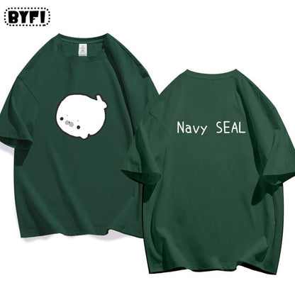 アザラシプリント半袖Tシャツ