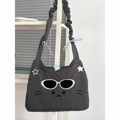 ねこ刺繍キャンバストート｜大容量通勤・通学バッグ