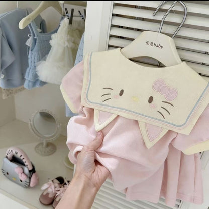 ハローキティキュートな刺繍女児ポロシャツセットアップ